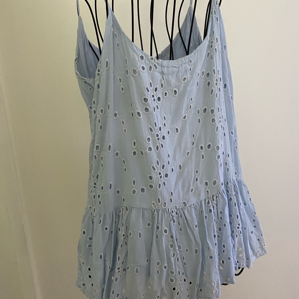 Lovely light blue large eyelet tank